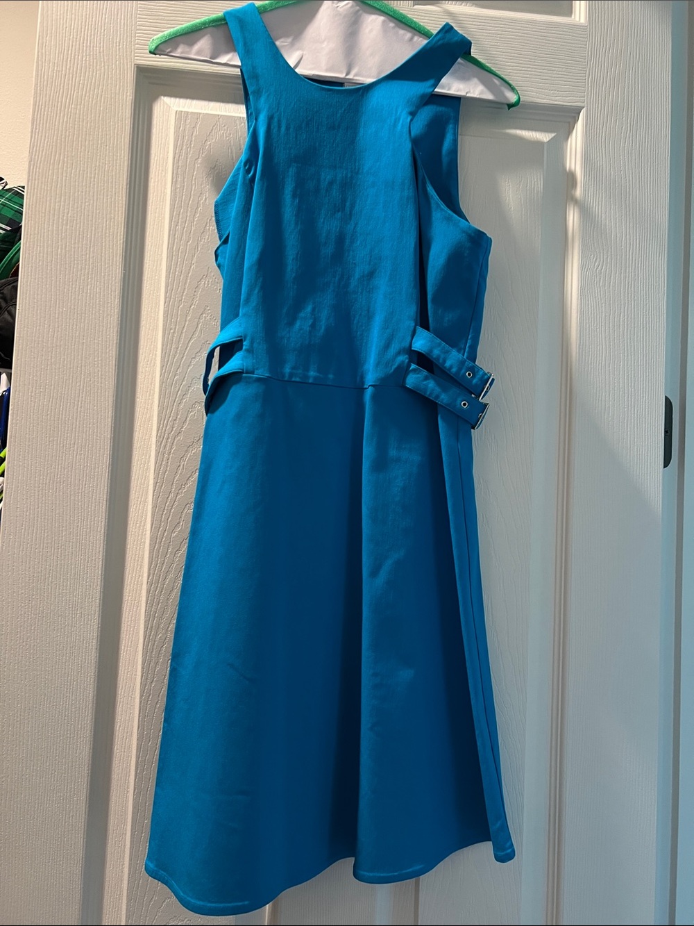 Guess Bright Blue Sleeveless Fit-and-Flare Dress